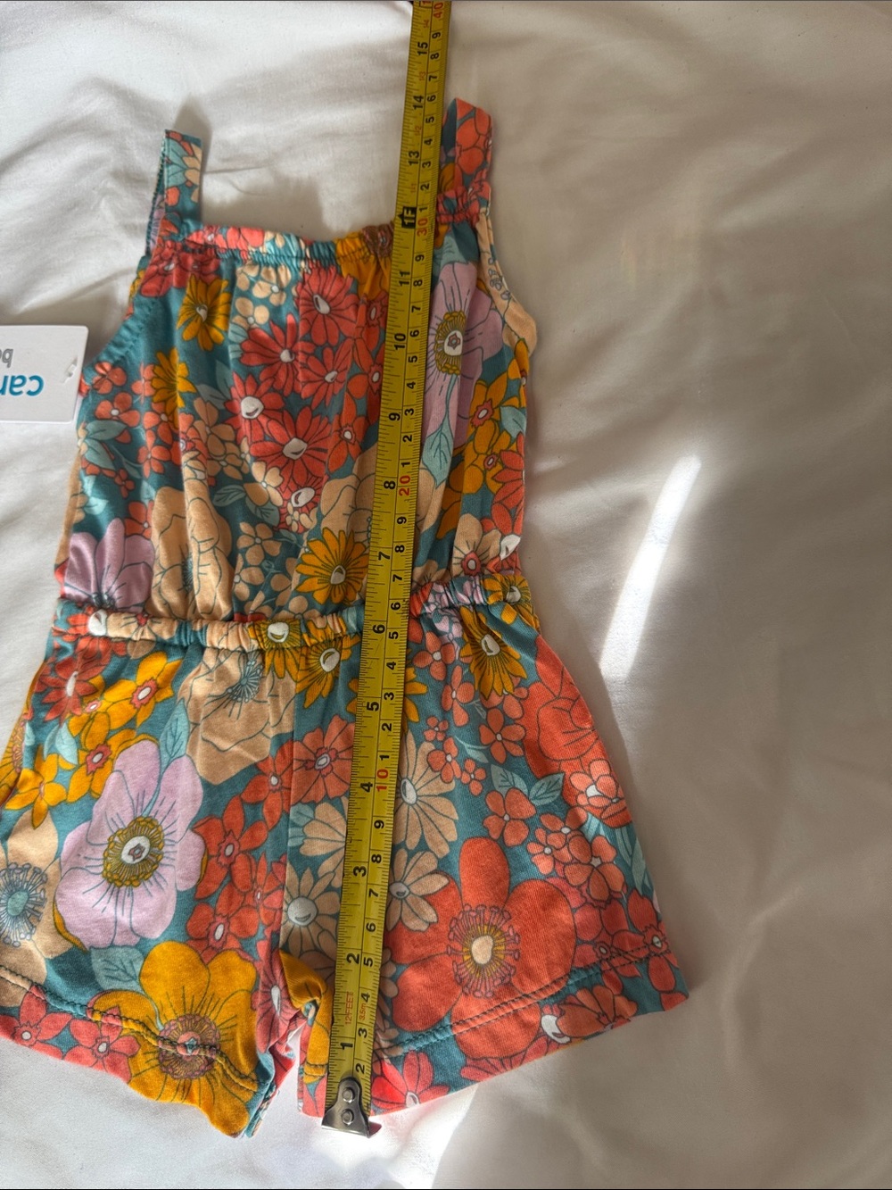 Carter's Floral Multicolor Girls Romper - Teal, Pink, Yellow, Orange - Picture 6 of 6